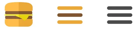 graphic depicting the evolution of a graphi style hamburger morphing into the 3 horizontal black lines we no associate with a hamburger style school website navigation